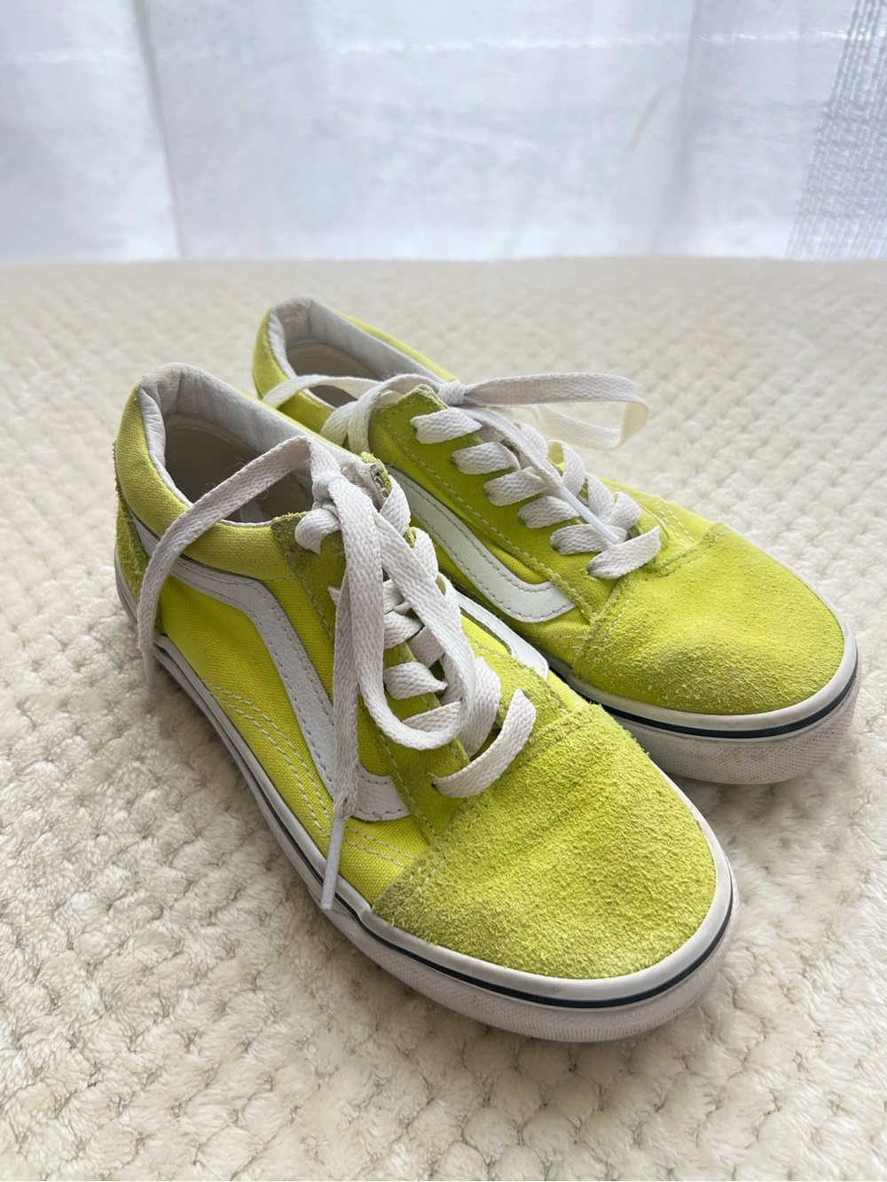 Vans Kids' Old Skool Suede & Canvas Sneaker - Neon Yellow